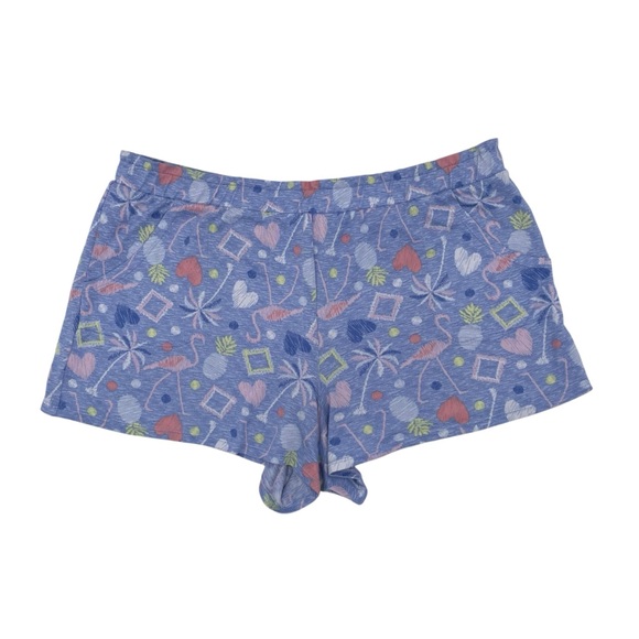 Secret Treasures Other - Secret Treasures Women's Flamingo Sketch Sleep Shorts Size Large Blue Pink